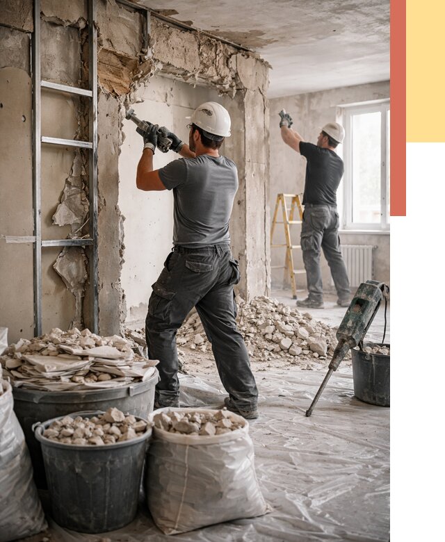 Демонтажные работы в юбилейном от 2782 руб. — услуги и цена под ключ | ОТДЕЛОЧНИК-Юбл