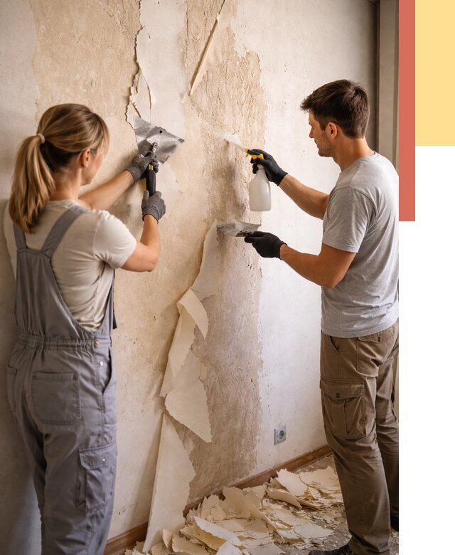 Снятие старых обоев в юбилейном от 5409 руб. под ключ недорого | ОТДЕЛОЧНИК-Юбл