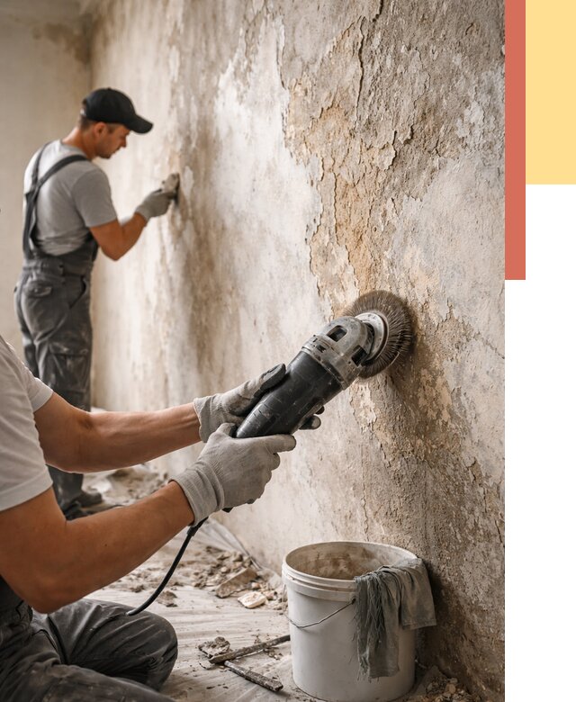 Снятие и удаление краски со стен в юбилейном от 2164 руб. — ОТДЕЛОЧНИК-Юбл