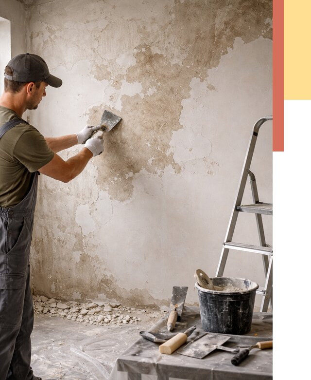 Снятие старой шпаклевки в юбилейном от 1906 руб. — быстро и недорого | ОТДЕЛОЧНИК-Юбл