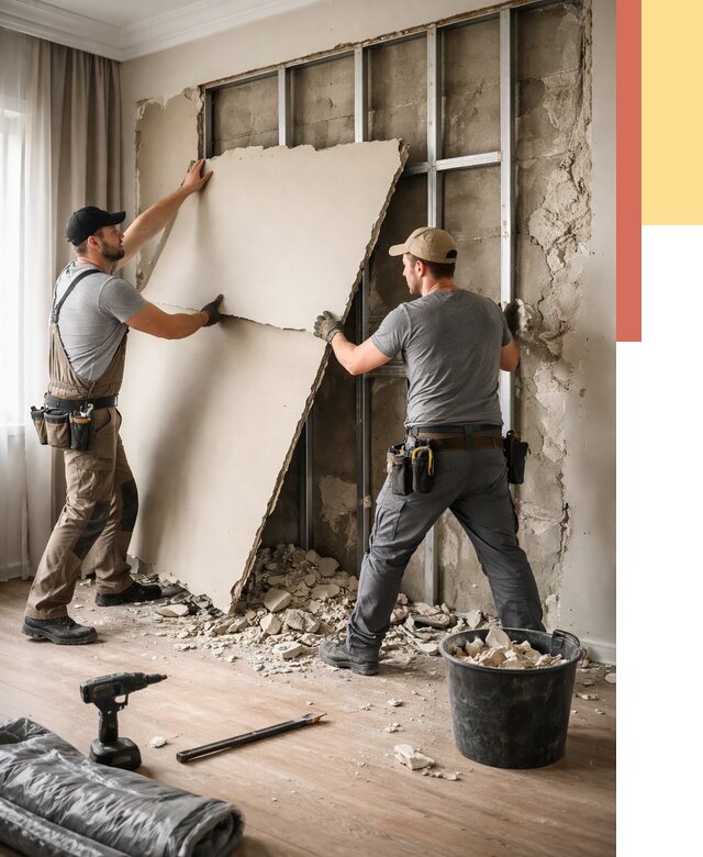 Демонтаж гипсокартона со стен в юбилейном от 361 руб. — услуги демонтажа | ОТДЕЛОЧНИК-Юбл