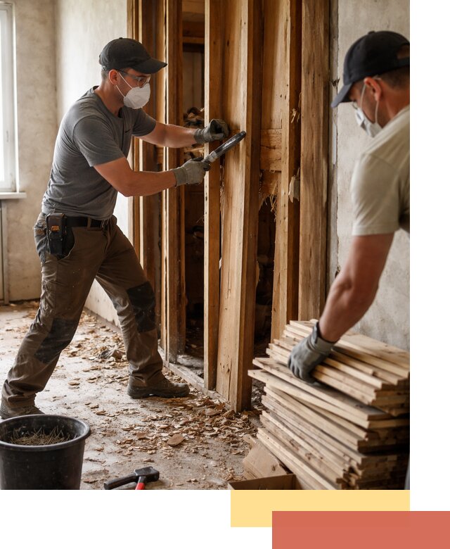 Демонтаж деревянных перегородок в юбилейном быстро и аккуратно