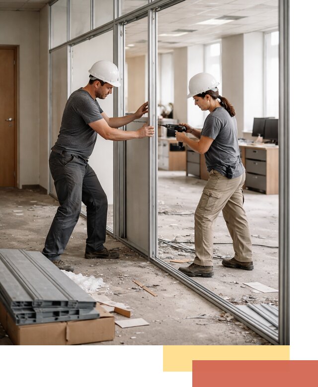 Демонтаж алюминиевых перегородок в юбилейном быстро и аккуратно