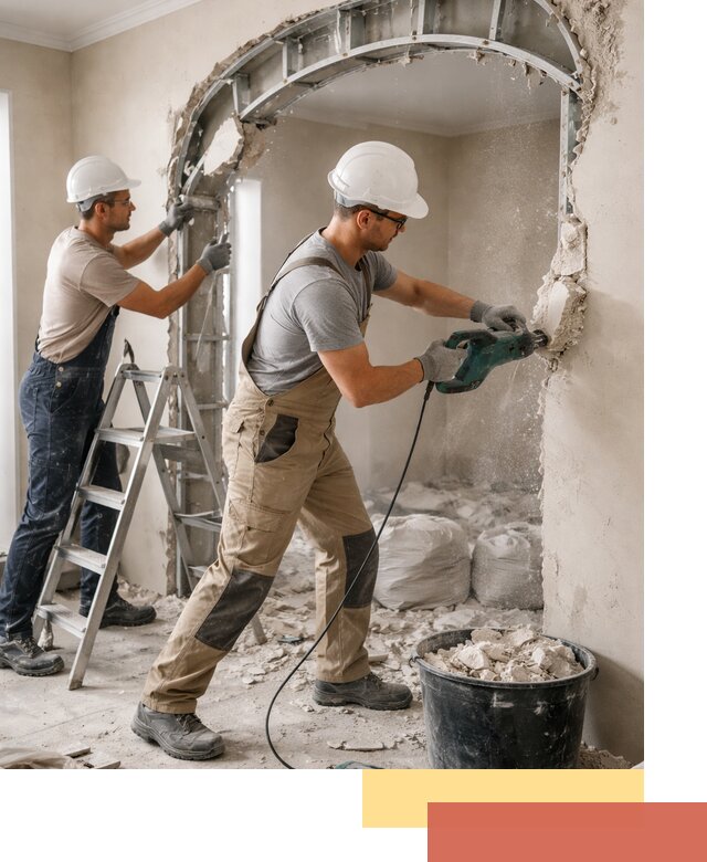 Демонтаж гипсокартонной арки в юбилейном быстро и аккуратно