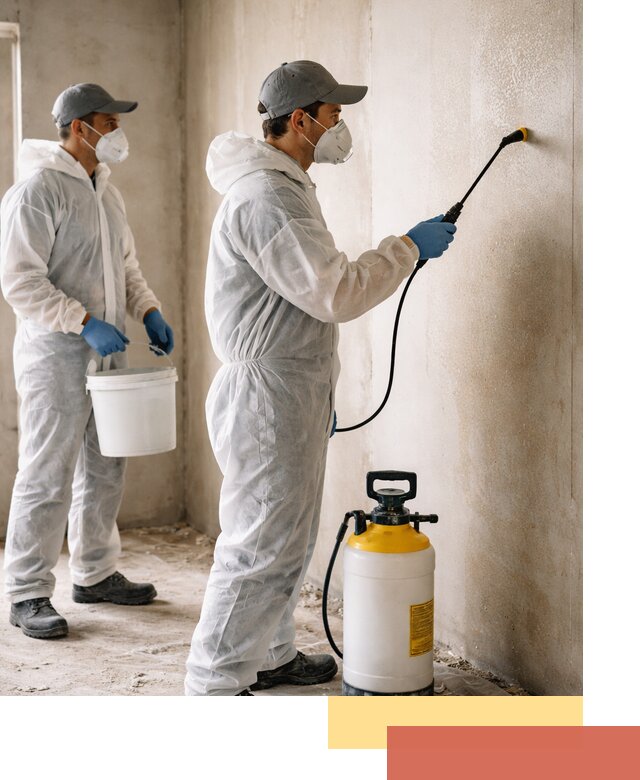 Антисептическая обработка стен в юбилейном профессионально