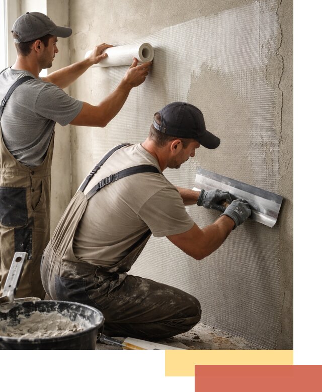 Армирование стен стеклосеткой в юбилейном для прочной отделки