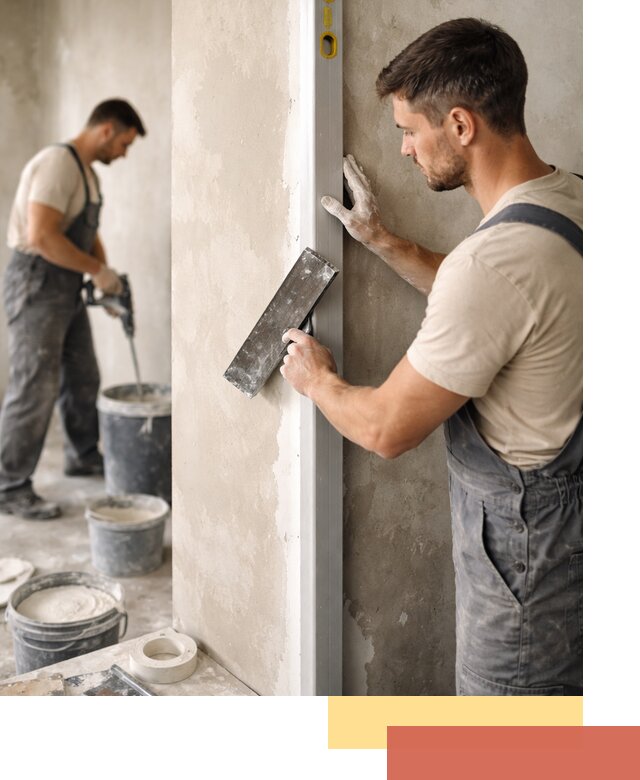 Выведение углов стен в юбилейном: монтаж и оштукатуривание