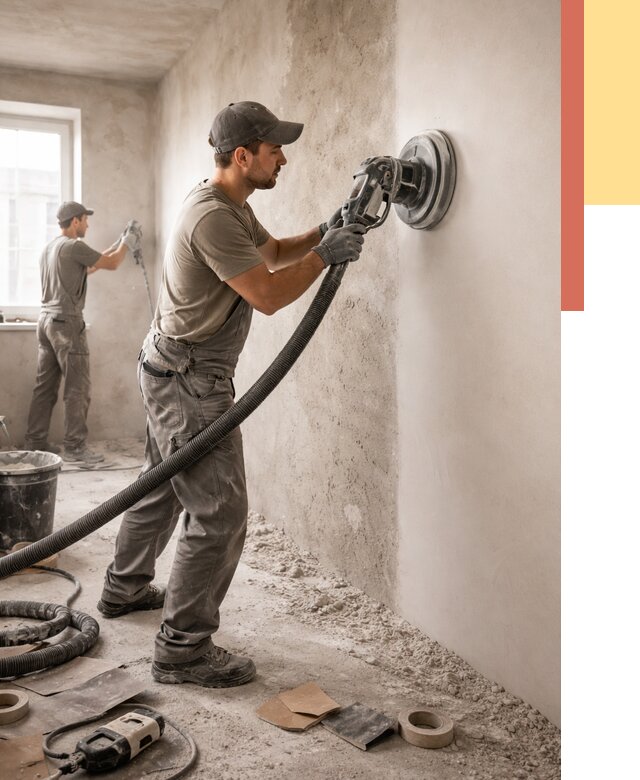 Шлифовка стен в юбилейном от 1236 руб/м2 — быстро и недорого | ОТДЕЛОЧНИК-Юбл