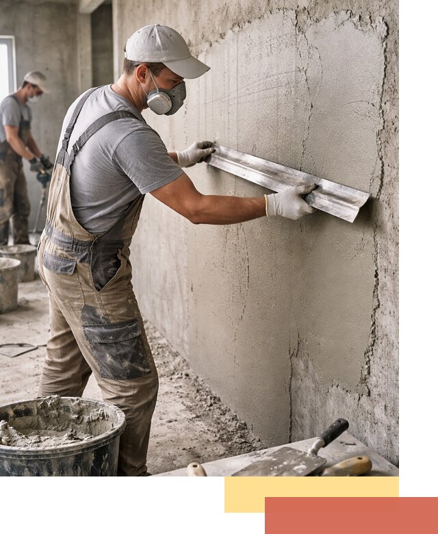 Штукатурка бетонных стен в юбилейном качественно и долговечно