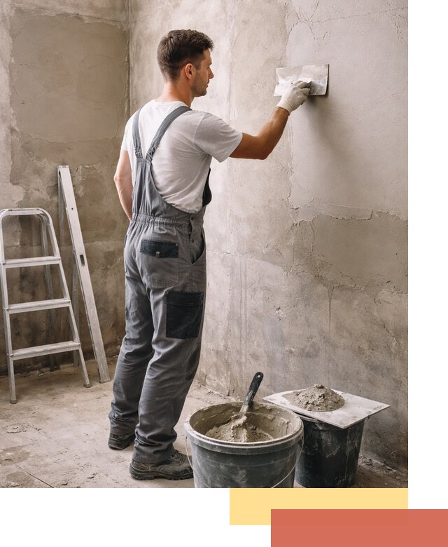 Штукатурка стен в ванной под ключ в юбилейном