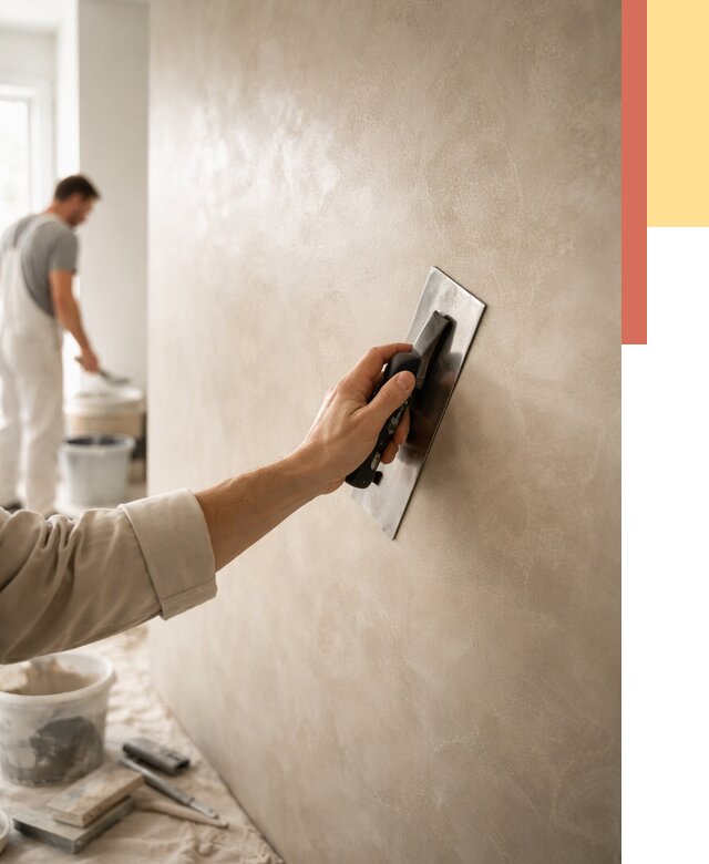 Венецианская штукатурка в юбилейном от 3606 руб/м² — нанесение стен под ключ | ОТДЕЛОЧНИК-Юбл