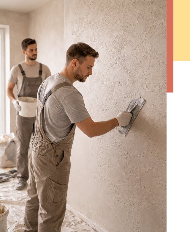 Фактурная штукатурка стен в юбилейном от 4327 руб./м² — заказать под ключ | ОТДЕЛОЧНИК-Юбл