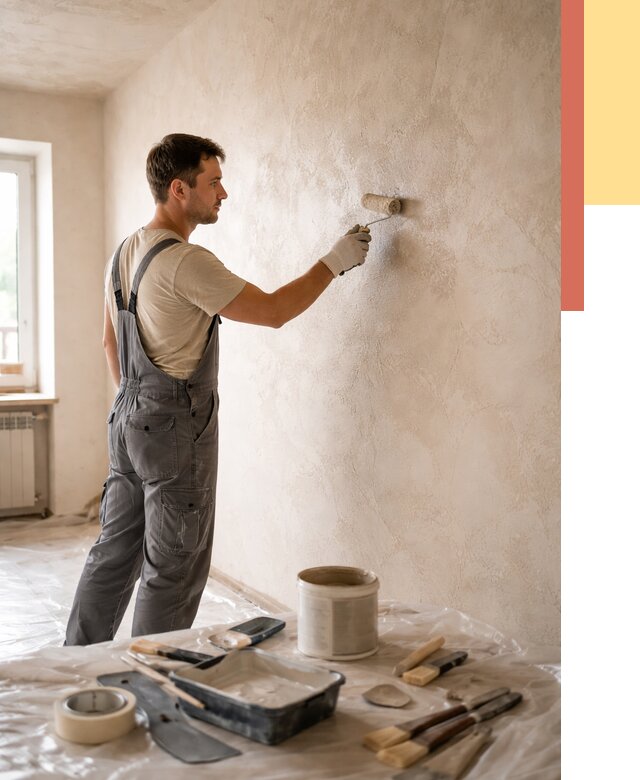 Нанесение лессирующей краски по декоративке в юбилейном от 1803 руб. | ОТДЕЛОЧНИК-Юбл