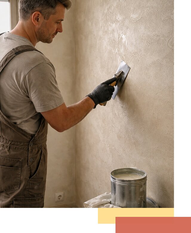 Нанесение воска на штукатурку в юбилейном для защиты и блеска