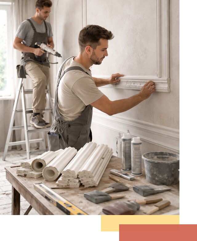 Монтаж лепнины на стены в юбилейном профессионально и качественно