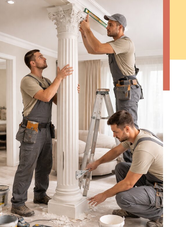 Установка декоративных колонн в юбилейном от 12364 руб. под ключ | ОТДЕЛОЧНИК-Юбл