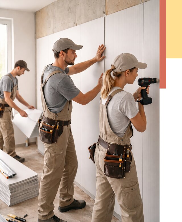 Монтаж ПВХ панелей на стены в юбилейном от 464 руб/м2 — быстро и недорого | ОТДЕЛОЧНИК-Юбл