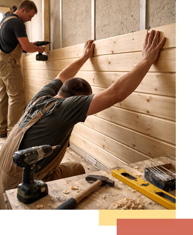 Монтаж деревянной вагонки на стены в юбилейном быстро и качественно