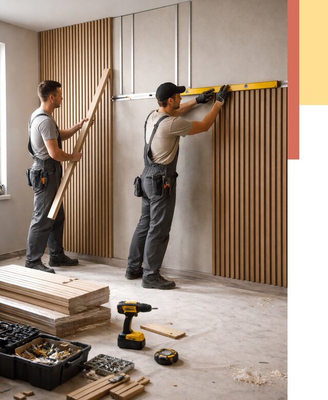 Монтаж реечных панелей на стены в юбилейном от 1236 руб. — быстро и недорого | ОТДЕЛОЧНИК-Юбл