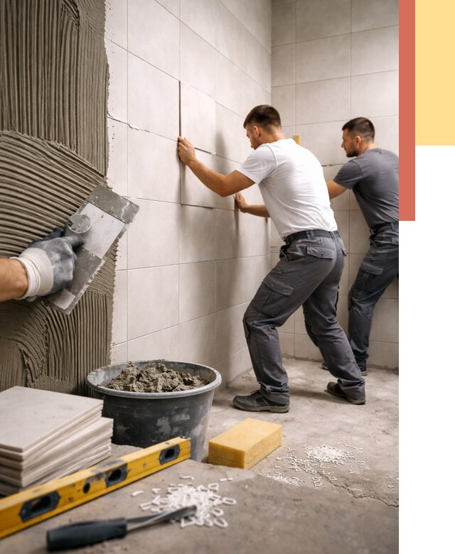 Укладка плитки на стены в юбилейном от 876 руб. — качественно и недорого | ОТДЕЛОЧНИК-Юбл