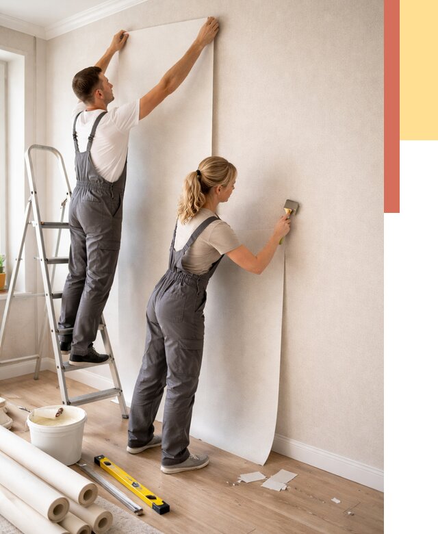 Поклейка флизелиновых обоев в юбилейном от 6182 руб. | Быстро и недорого — ОТДЕЛОЧНИК-Юбл