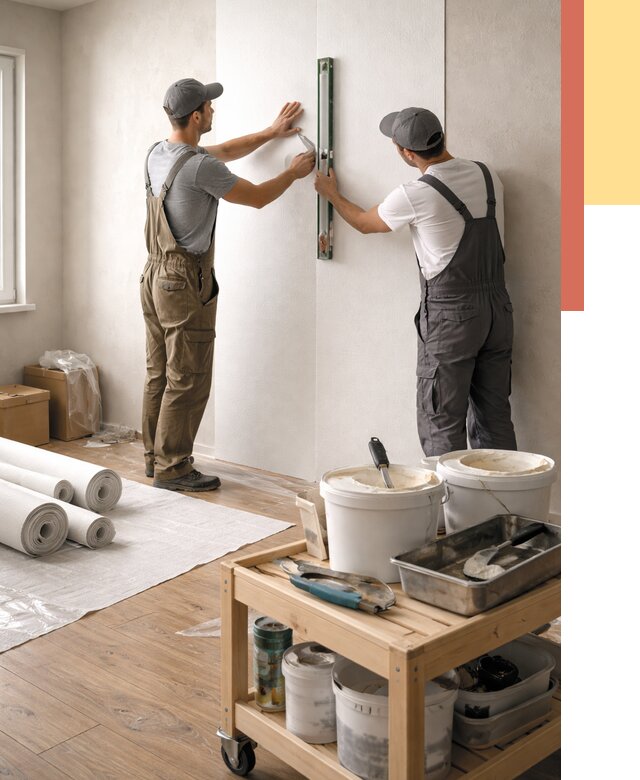 Поклейка стеклообоев в юбилейном от 6697 руб. за м2 — быстро и недорого | ОТДЕЛОЧНИК-Юбл