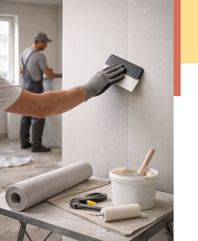 Поклейка обоев под покраску в юбилейном от 3606 руб. за м2 | ОТДЕЛОЧНИК-Юбл