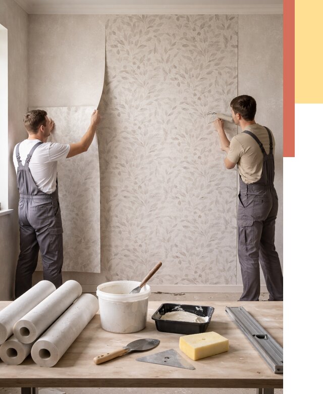 Поклейка обоев с подбором рисунка в юбилейном от 3606 руб. | ОТДЕЛОЧНИК-Юбл - быстро и недорого