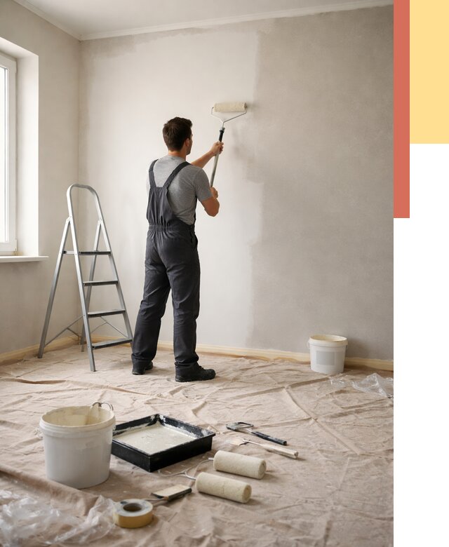 Покраска стен моющейся краской в юбилейном от 361 руб./м² — быстро и недорого | ОТДЕЛОЧНИК-Юбл