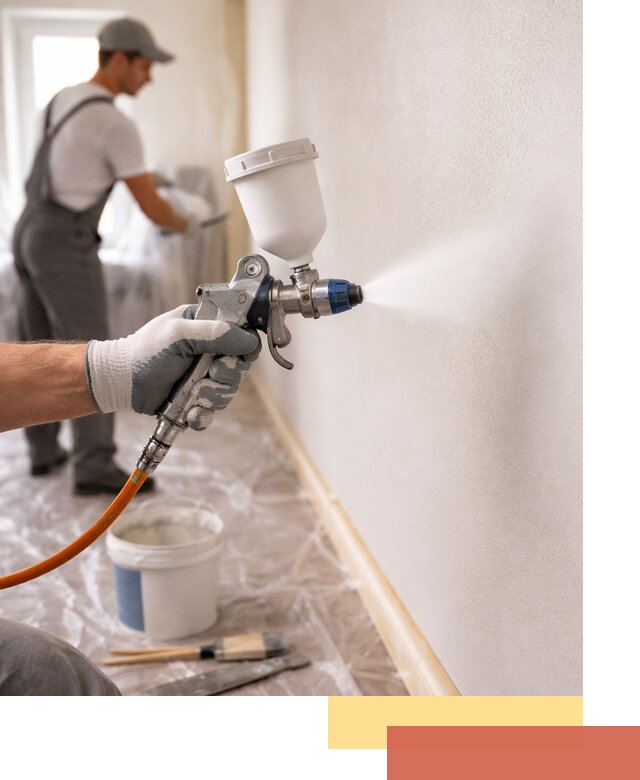 Покраска стен краскопультом в юбилейном быстро и качественно