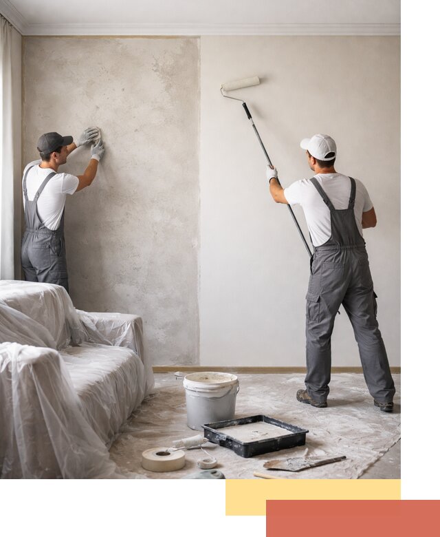 Покраска стен антивандальной краской в юбилейном