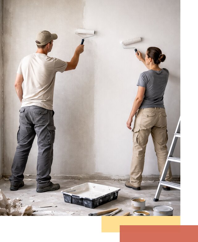 Окраска стен по стеклохолсту в юбилейном качественно и долговечно