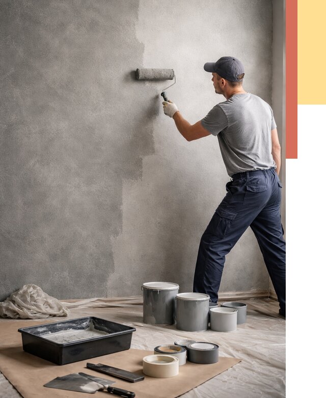 Покраска стен под бетон в юбилейном от 670 руб. за м2 — быстро и недорого | ОТДЕЛОЧНИК-Юбл