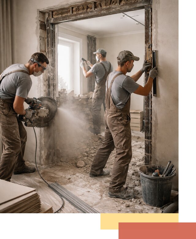 Расширение дверного проема под установку новой двери в юбилейном