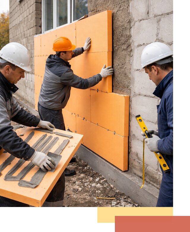 Утепление фасада пеноплексом под ключ в юбилейном