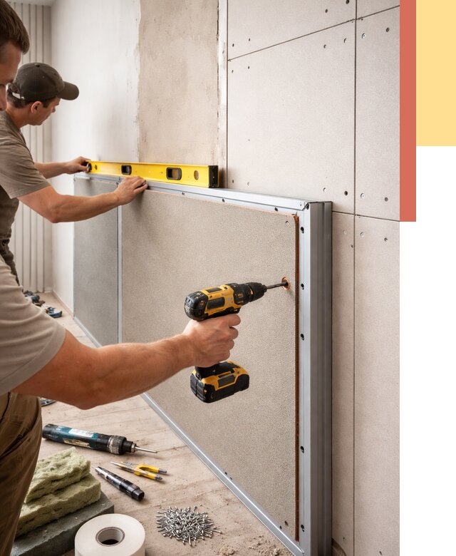 Шумоизоляция стен панелями ЗИПС в юбилейном от 2267 руб./м² под ключ | ОТДЕЛОЧНИК-Юбл