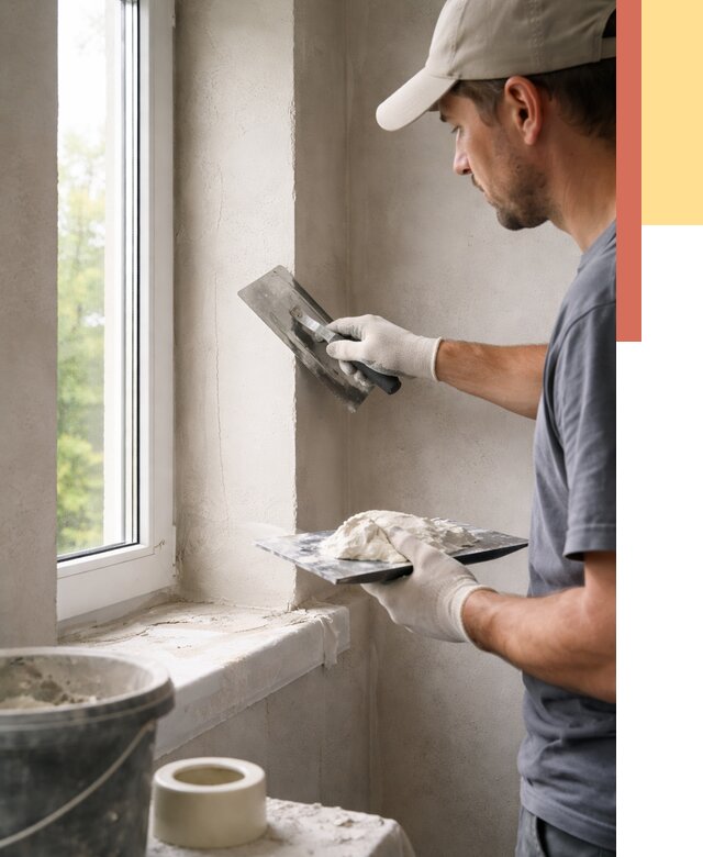 Штукатурка откосов в юбилейном от 4636 руб/м² — услуги и выравнивание под ключ | ОТДЕЛОЧНИК-Юбл