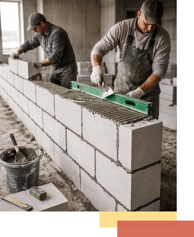 Кладка перегородок из газобетона в юбилейном быстро и качественно
