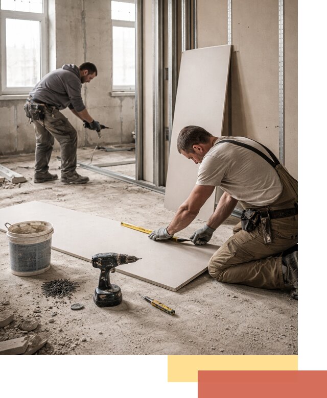 Кладка перегородок из ПГП под ключ в юбилейном