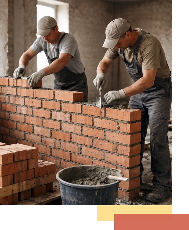 Кладка кирпичных перегородок под ключ в юбилейном