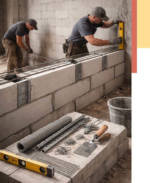 Армирование кладки перегородок в юбилейном от 773 руб. под ключ | ОТДЕЛОЧНИК-Юбл