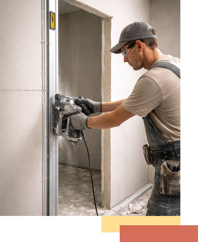 Устройство дверного проема в перегородке в юбилейном