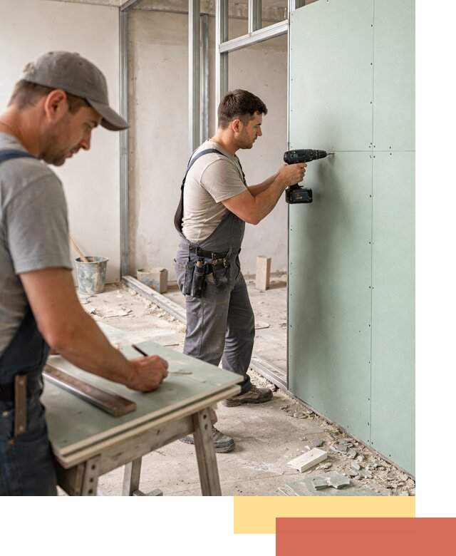 Перегородки из влагостойкого гипсокартона под ключ в юбилейном