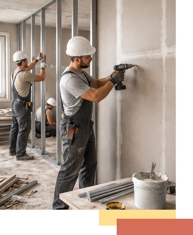 Перегородки из огнестойкого гипсокартона в юбилейном под ключ