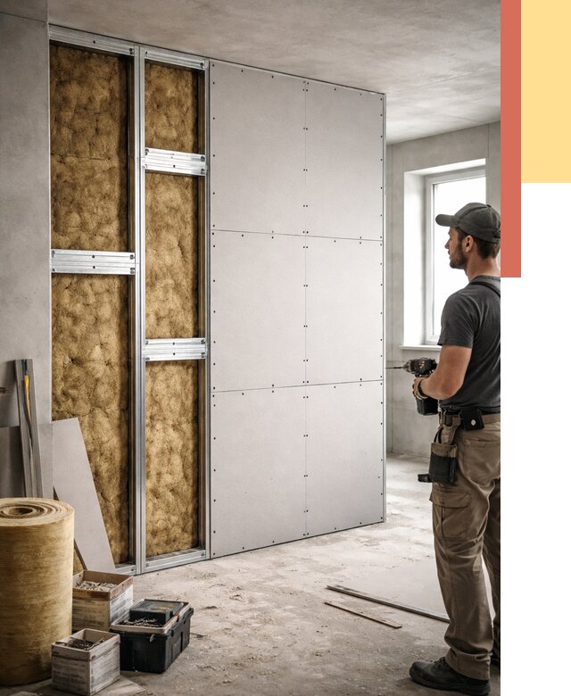 Усиленная перегородка под навеску в юбилейном от 13188 руб. — монтаж под ключ | ОТДЕЛОЧНИК-Юбл