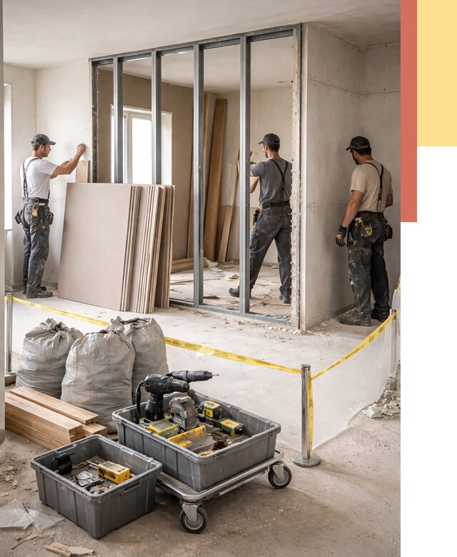 Перенос гипсокартонной перегородки в юбилейном под ключ от 4636 руб. | Демонтаж и монтаж – ОТДЕЛОЧНИК-Юбл