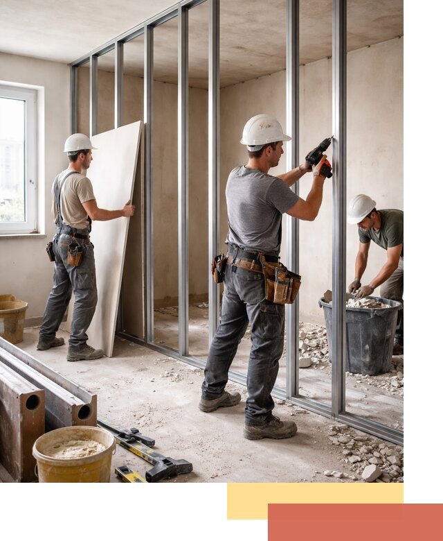 Перенос гипсокартонной перегородки в юбилейном профессионально и быстро