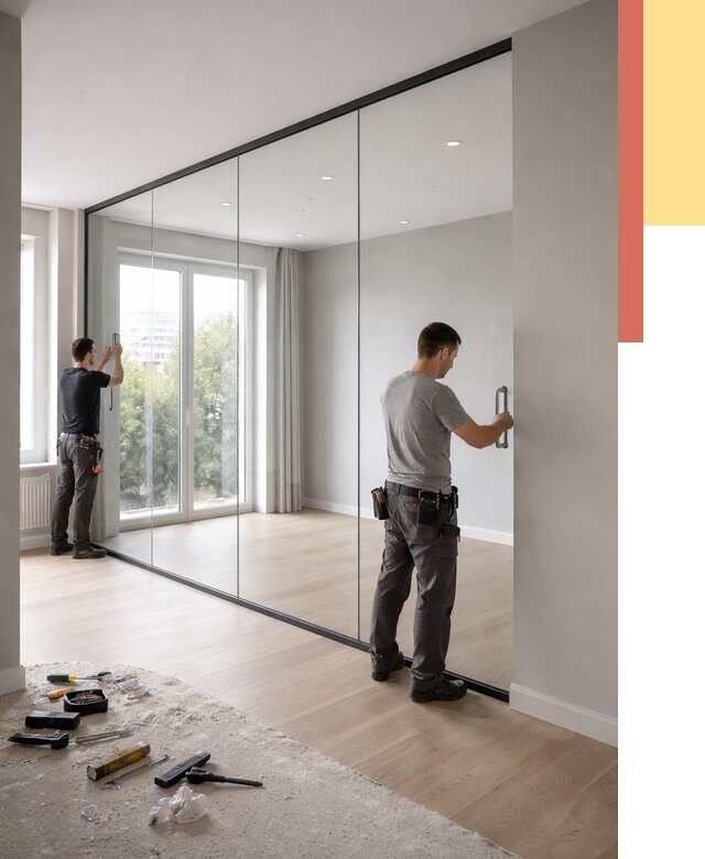 Изготовление стеклянных перегородок в юбилейном от 12724 руб. под ключ | ОТДЕЛОЧНИК-Юбл