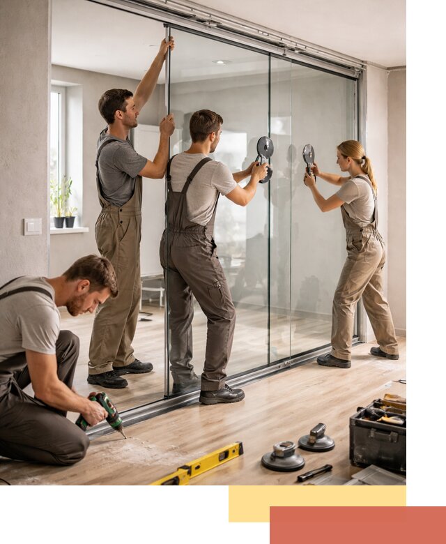 Изготовление стеклянных перегородок на заказ в юбилейном