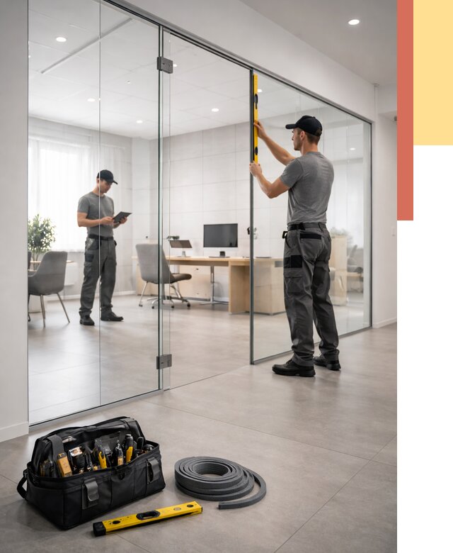 Цельностеклянные перегородки под ключ в юбилейном от 9788 руб. — монтаж и цены | ОТДЕЛОЧНИК-Юбл